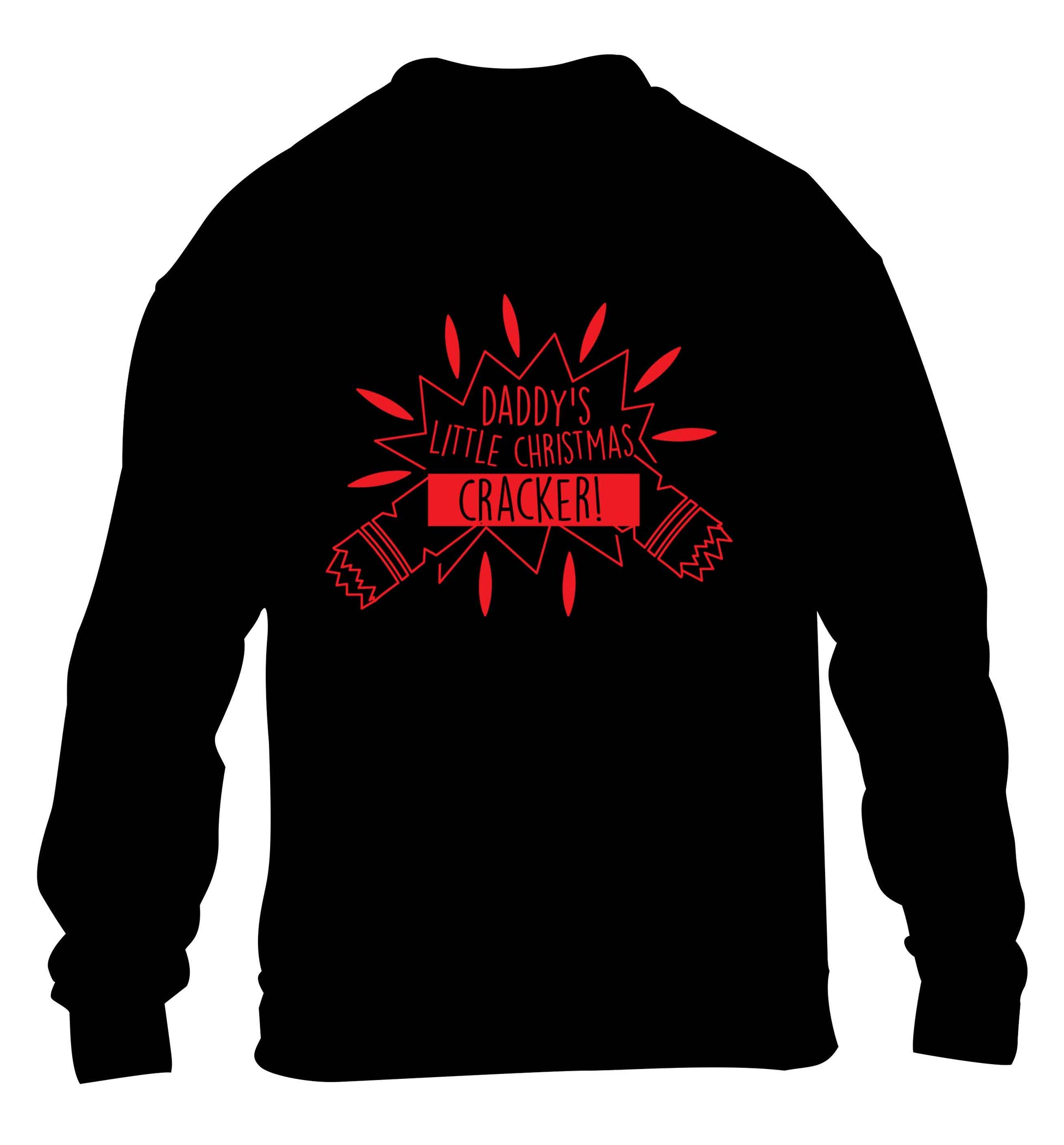 Daddy's little Christmas cracker children's black sweater 12-13 Years