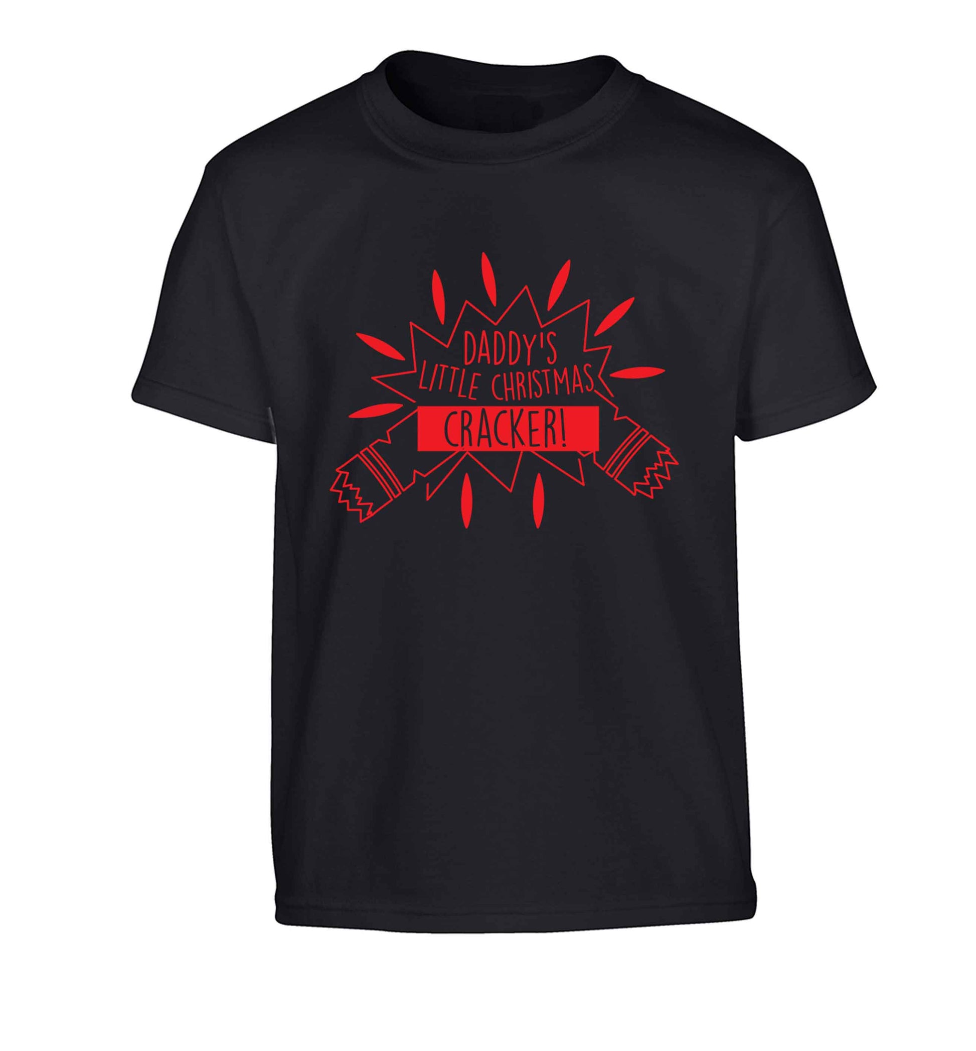 Daddy's little Christmas cracker Children's black Tshirt 12-13 Years