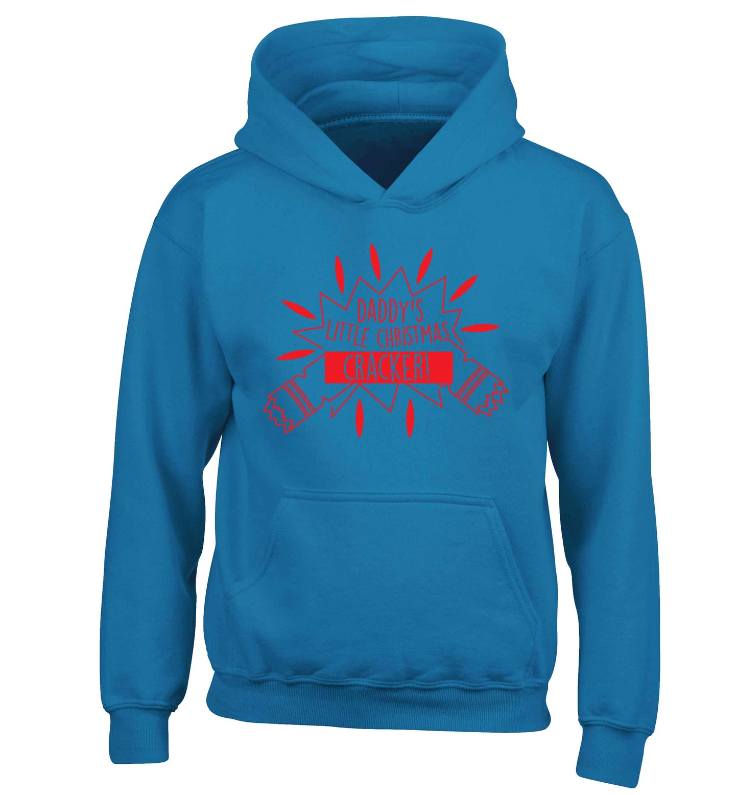 Daddy's little Christmas cracker children's blue hoodie 12-13 Years