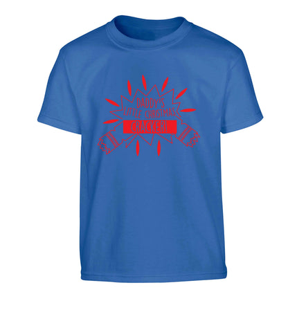 Daddy's little Christmas cracker Children's blue Tshirt 12-13 Years