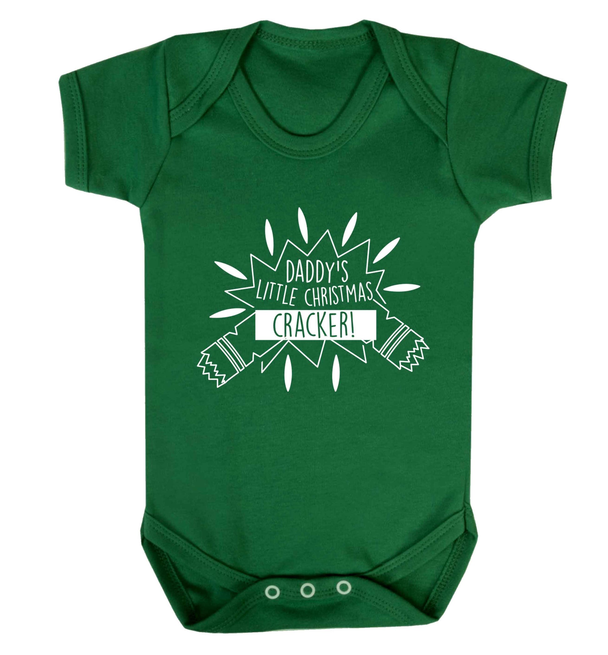 Daddy's little Christmas cracker Baby Vest green 18-24 months
