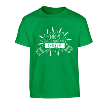 Daddy's little Christmas cracker Children's green Tshirt 12-13 Years