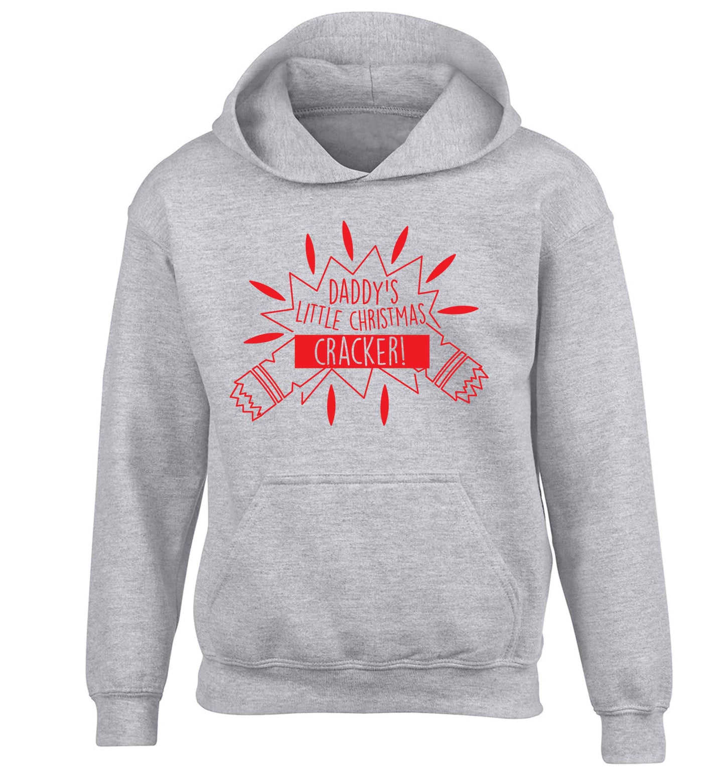 Daddy's little Christmas cracker children's grey hoodie 12-13 Years