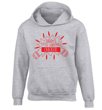 Daddy's little Christmas cracker children's grey hoodie 12-13 Years