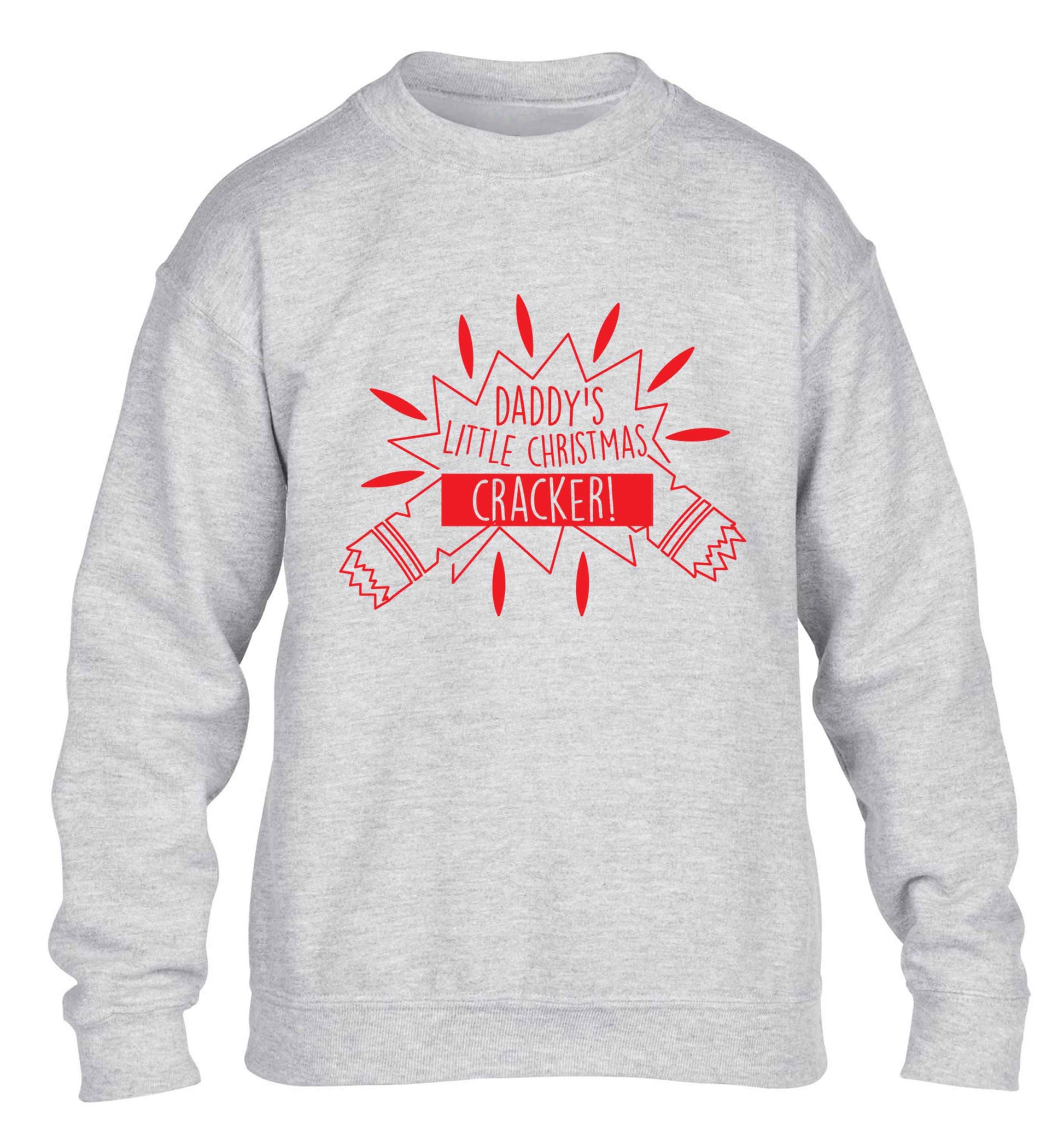 Daddy's little Christmas cracker children's grey sweater 12-13 Years