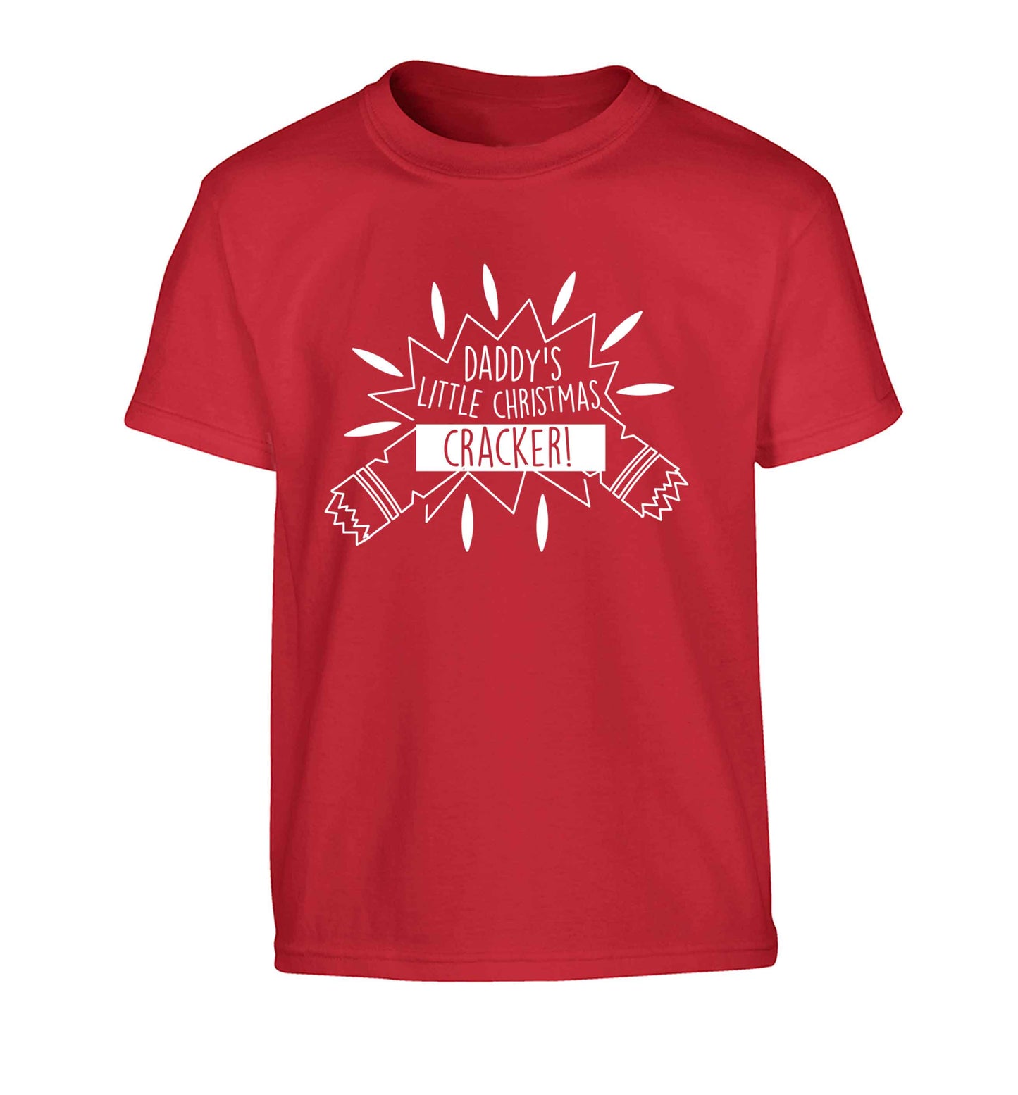 Daddy's little Christmas cracker Children's red Tshirt 12-13 Years