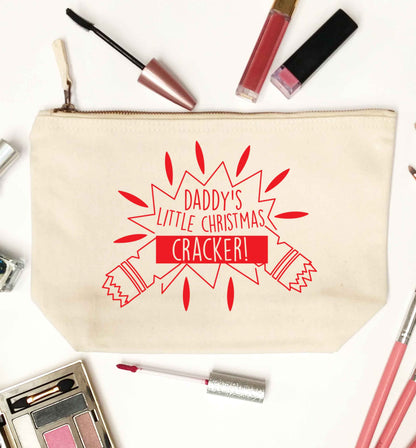 Daddy's little Christmas cracker natural makeup bag
