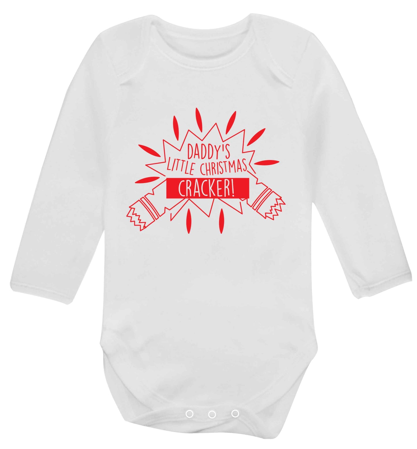 Daddy's little Christmas cracker Baby Vest long sleeved white 6-12 months
