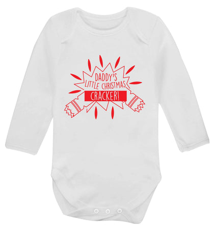 Daddy's little Christmas cracker Baby Vest long sleeved white 6-12 months
