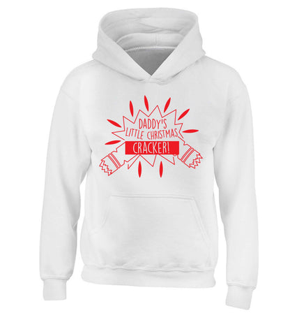 Daddy's little Christmas cracker children's white hoodie 12-13 Years