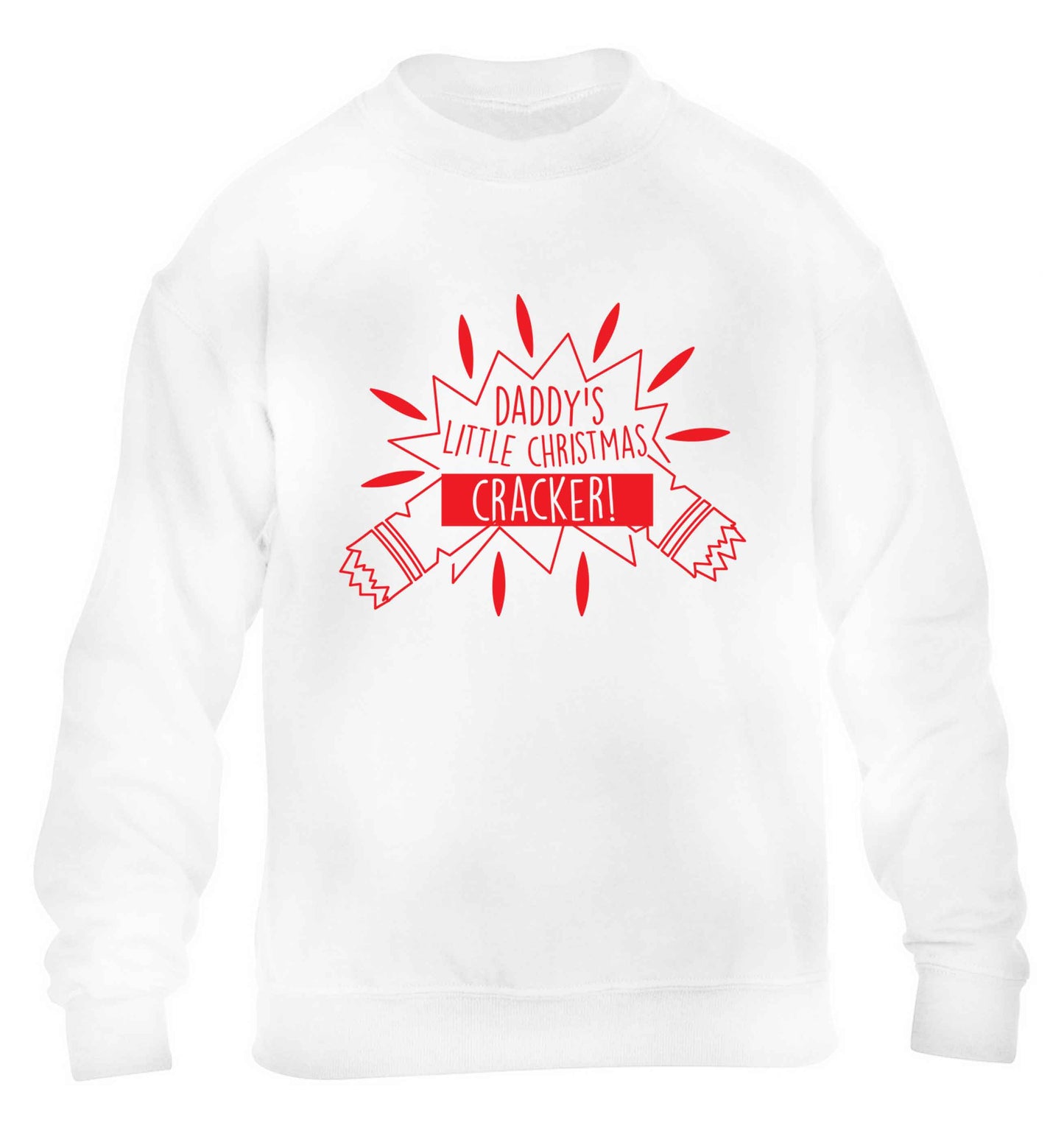 Daddy's little Christmas cracker children's white sweater 12-13 Years