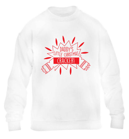 Daddy's little Christmas cracker children's white sweater 12-13 Years