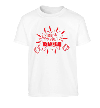 Daddy's little Christmas cracker Children's white Tshirt 12-13 Years