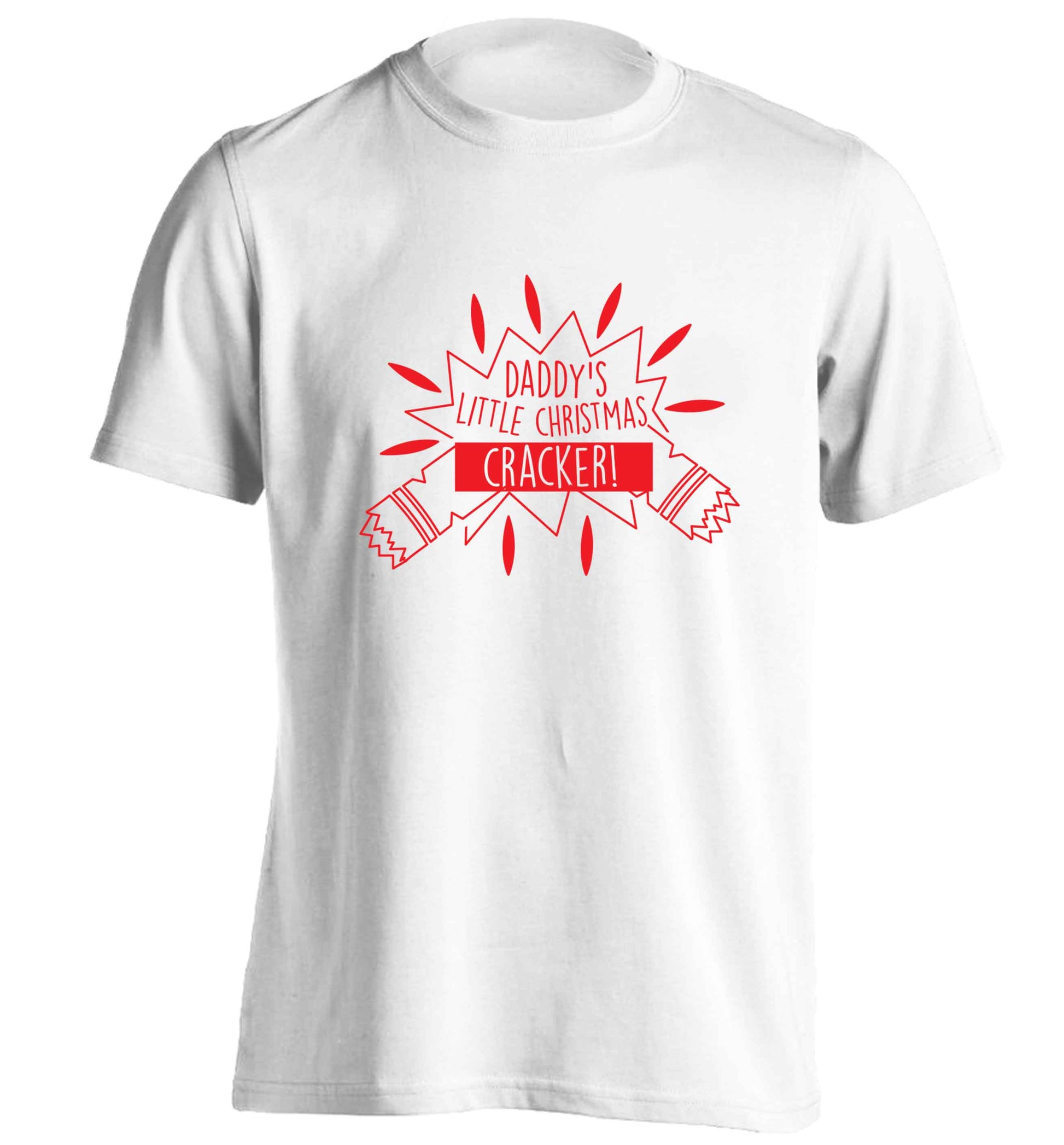 Daddy's little Christmas cracker adults unisex white Tshirt 2XL