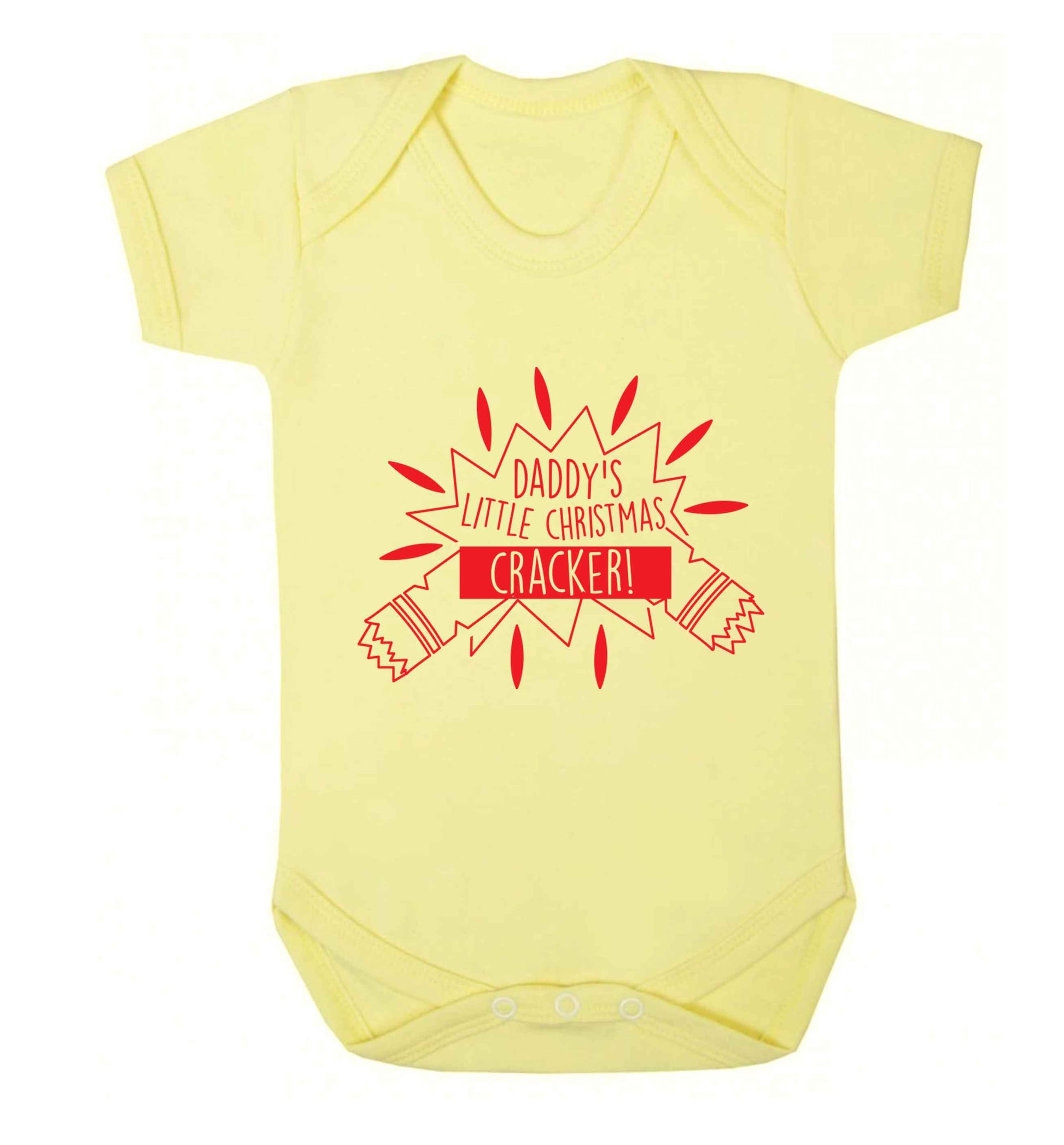 Daddy's little Christmas cracker Baby Vest pale yellow 18-24 months