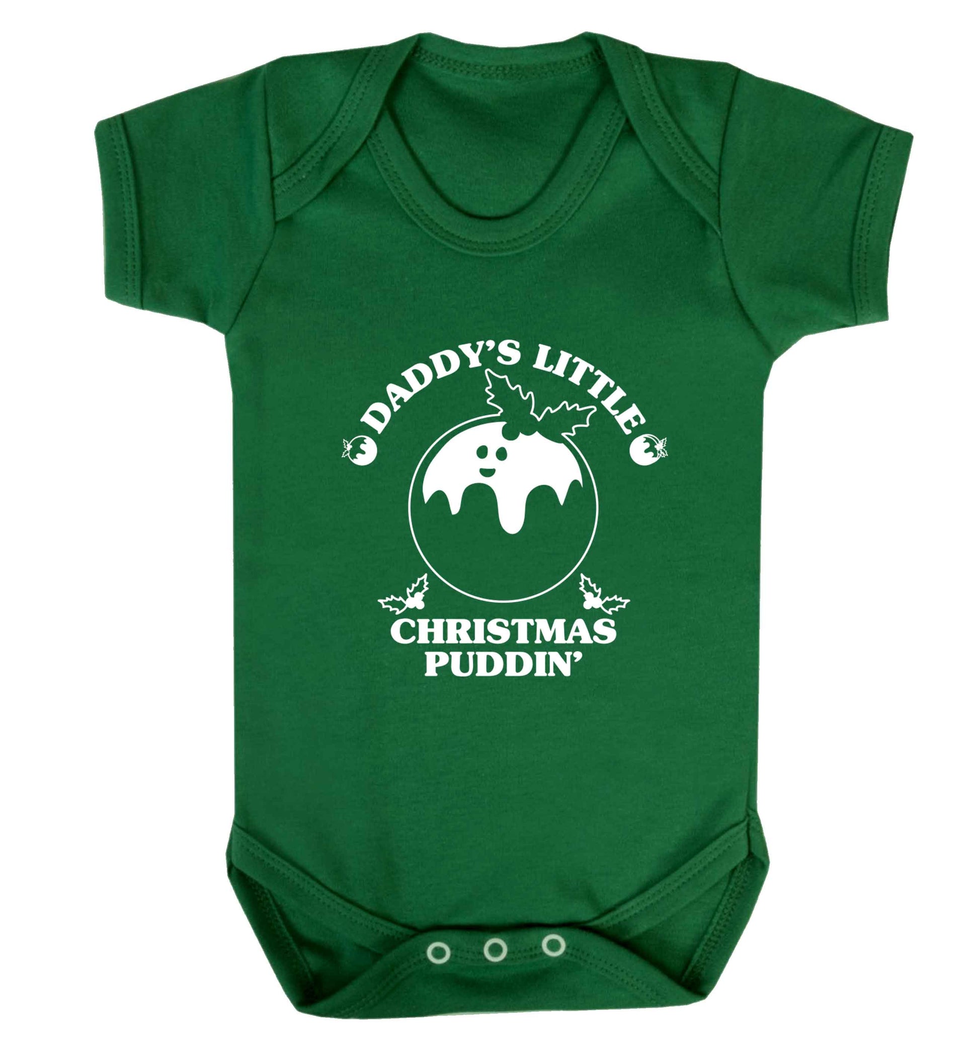 Daddy's little Christmas puddin' Baby Vest green 18-24 months