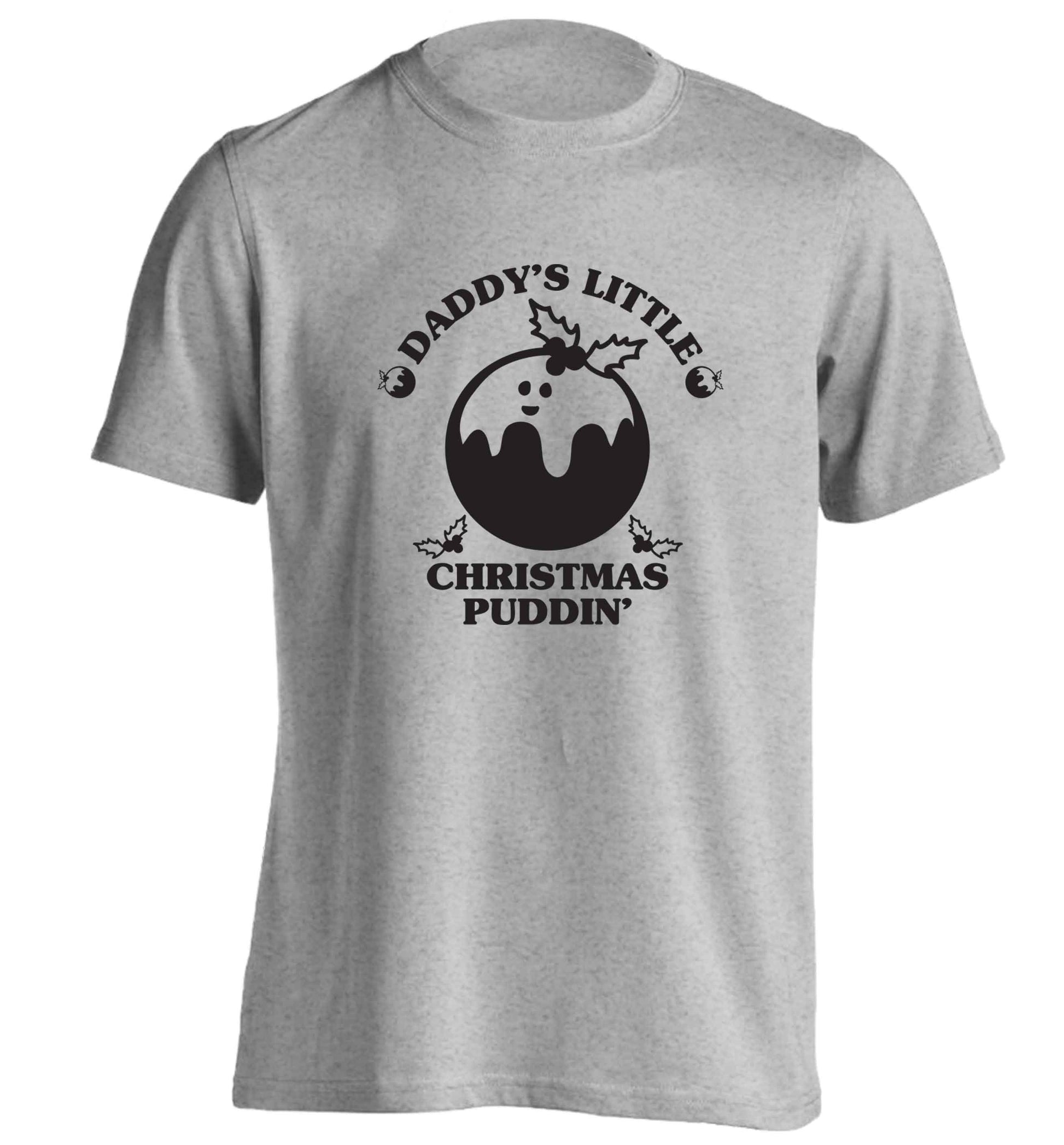 Daddy's little Christmas puddin' adults unisex grey Tshirt 2XL