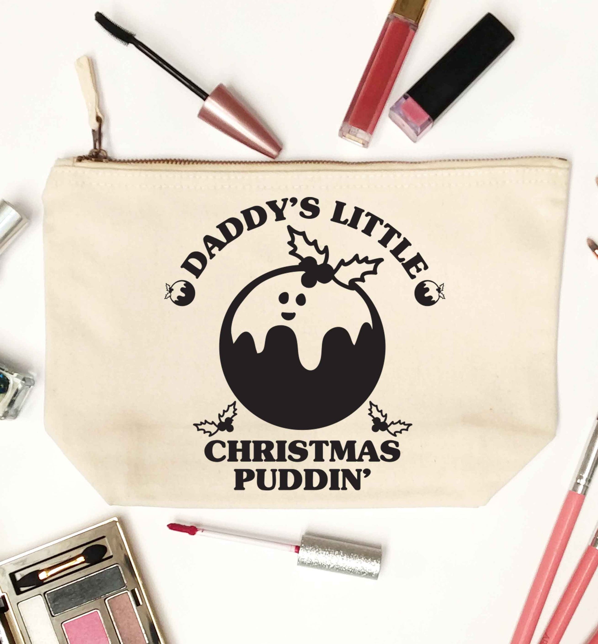Daddy's little Christmas puddin' natural makeup bag
