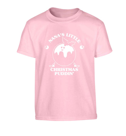 Nana's little Christmas puddin' Children's light pink Tshirt 12-13 Years