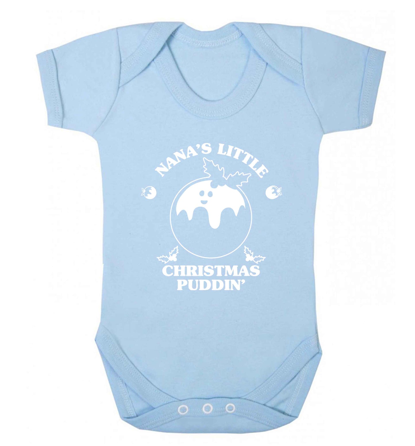 Nana's little Christmas puddin' Baby Vest pale blue 18-24 months