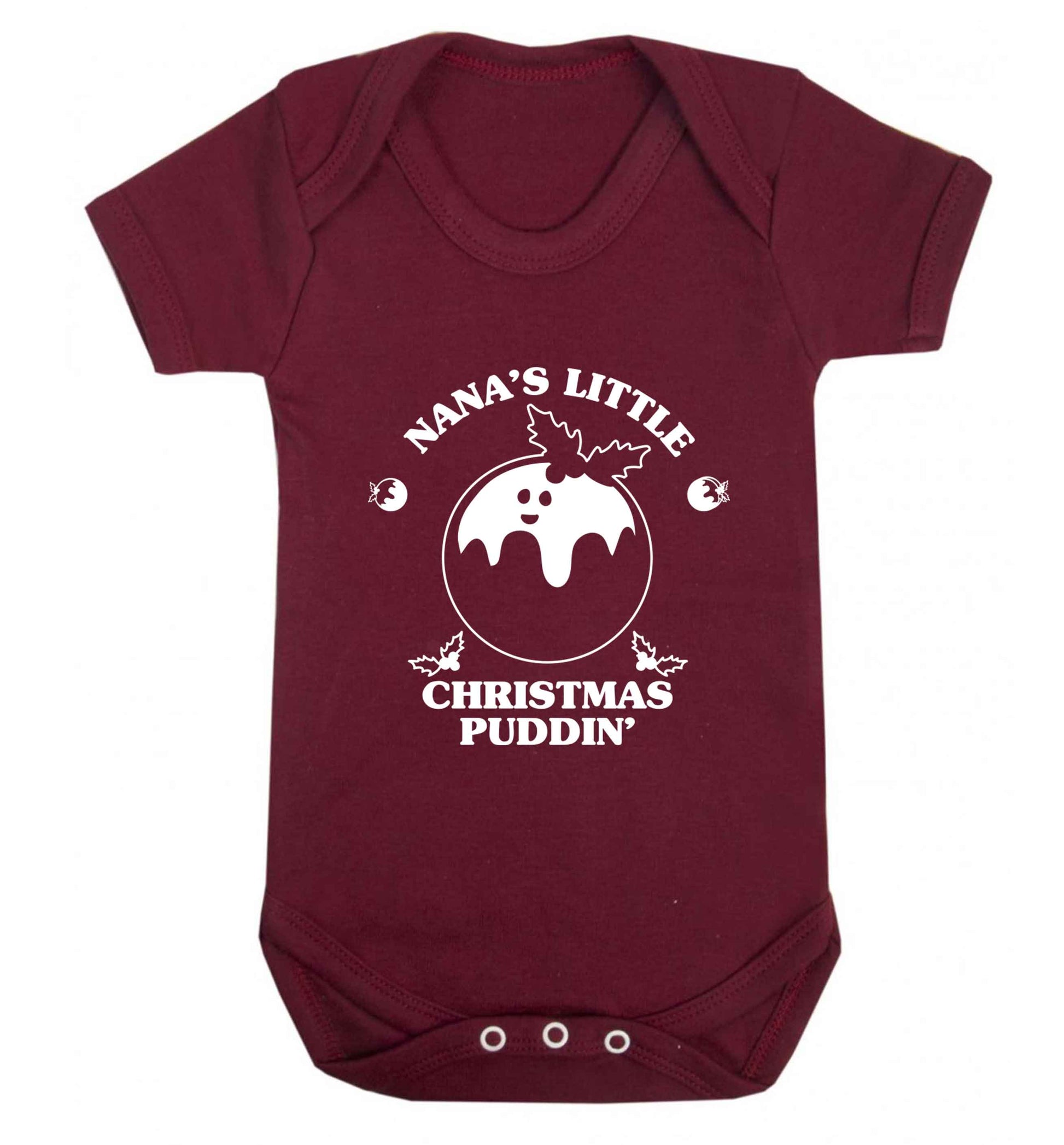 Nana's little Christmas puddin' Baby Vest maroon 18-24 months