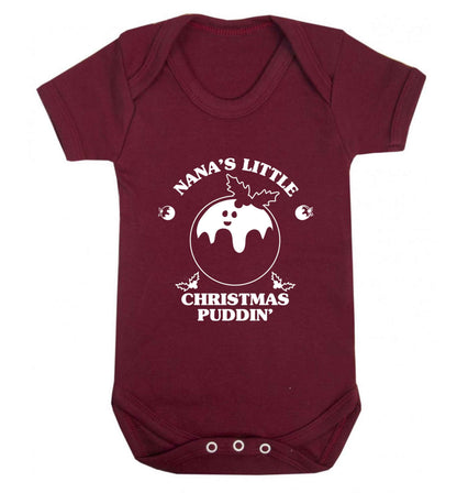 Nana's little Christmas puddin' Baby Vest maroon 18-24 months