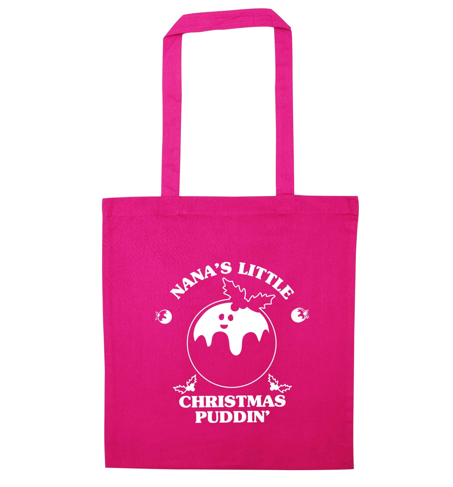 Nana's little Christmas puddin' pink tote bag