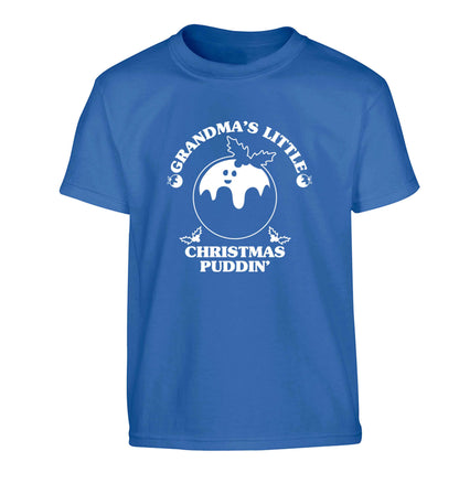Grandma's little Christmas puddin' Children's blue Tshirt 12-13 Years