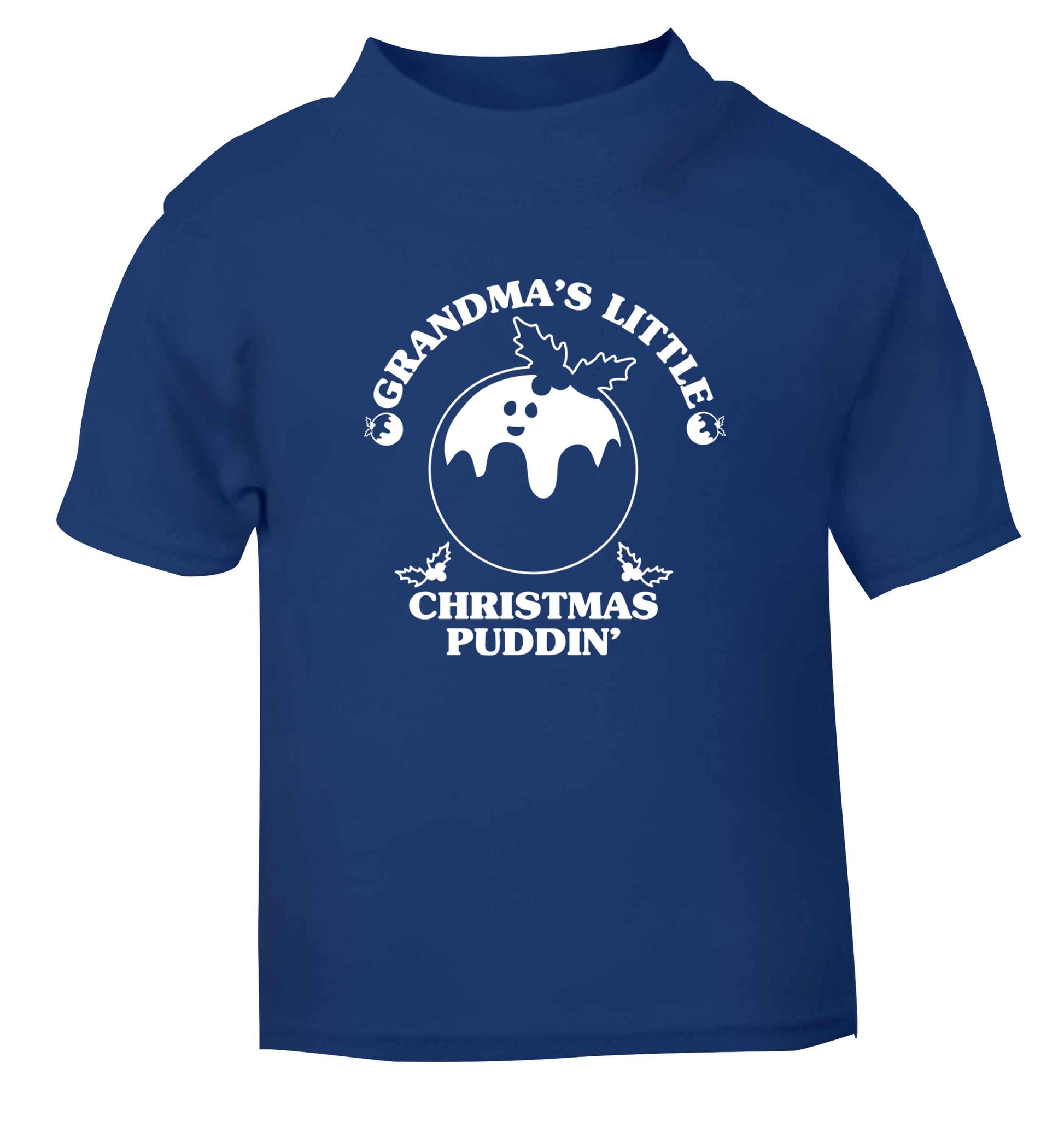Grandma's little Christmas puddin' blue Baby Toddler Tshirt 2 Years