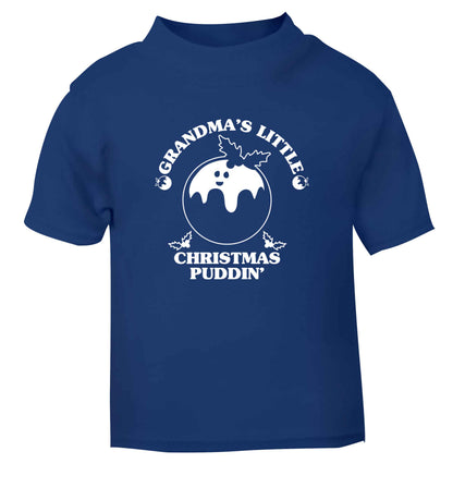 Grandma's little Christmas puddin' blue Baby Toddler Tshirt 2 Years