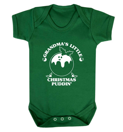 Grandma's little Christmas puddin' Baby Vest green 18-24 months