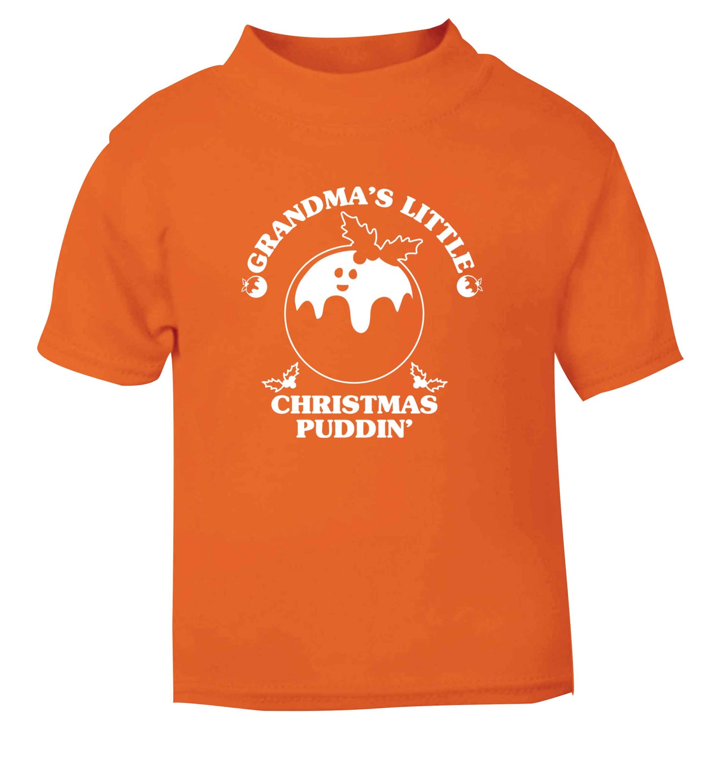 Grandma's little Christmas puddin' orange Baby Toddler Tshirt 2 Years