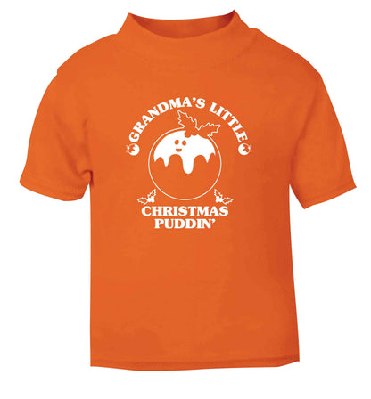 Grandma's little Christmas puddin' orange Baby Toddler Tshirt 2 Years