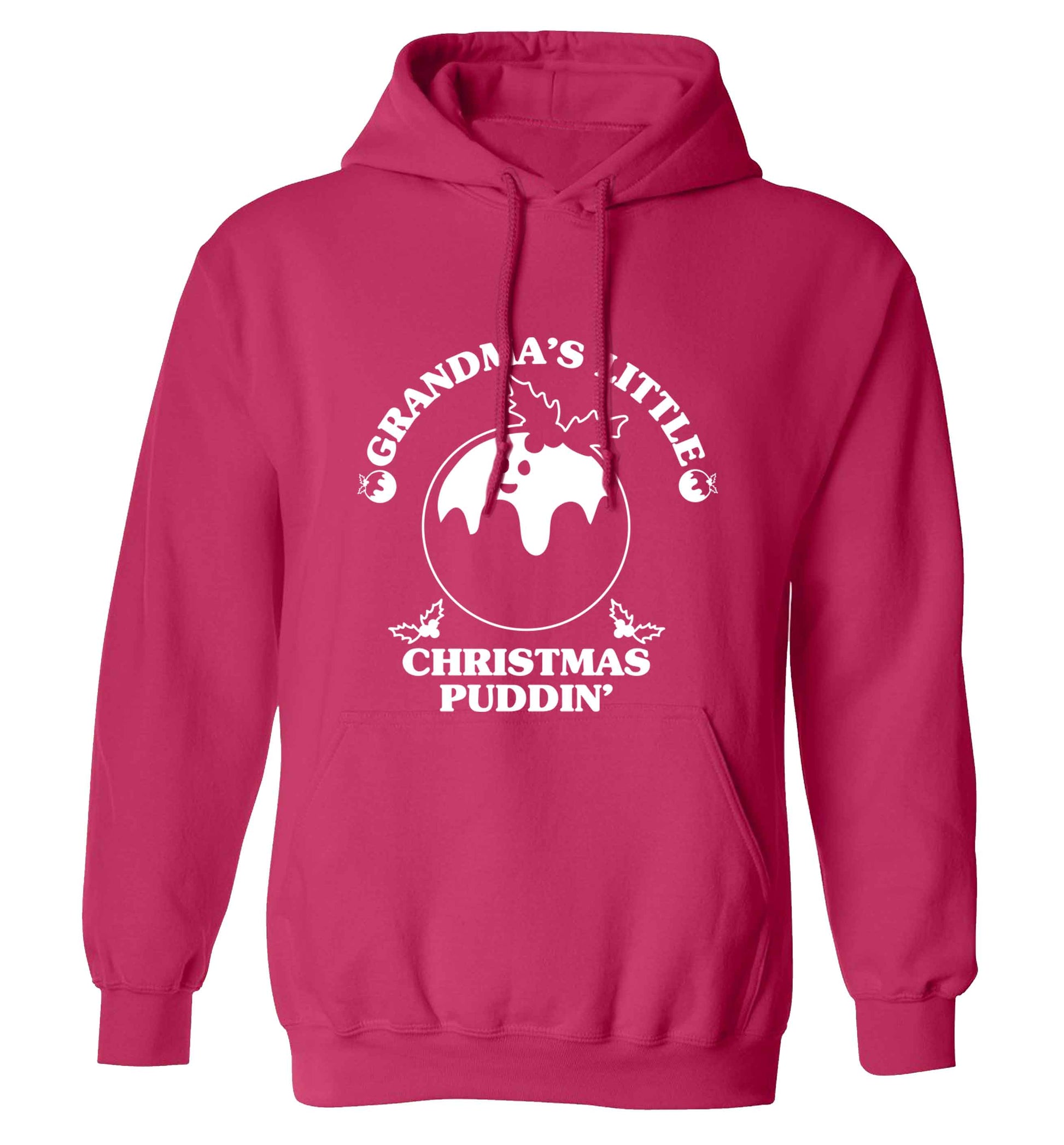 Grandma's little Christmas puddin' adults unisex pink hoodie 2XL