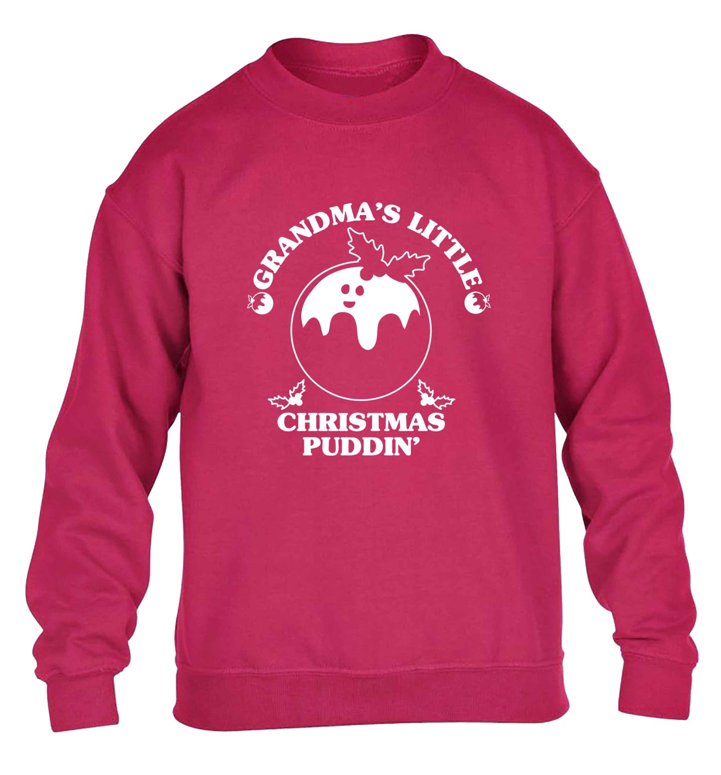 Grandma's little Christmas puddin' children's pink sweater 12-13 Years