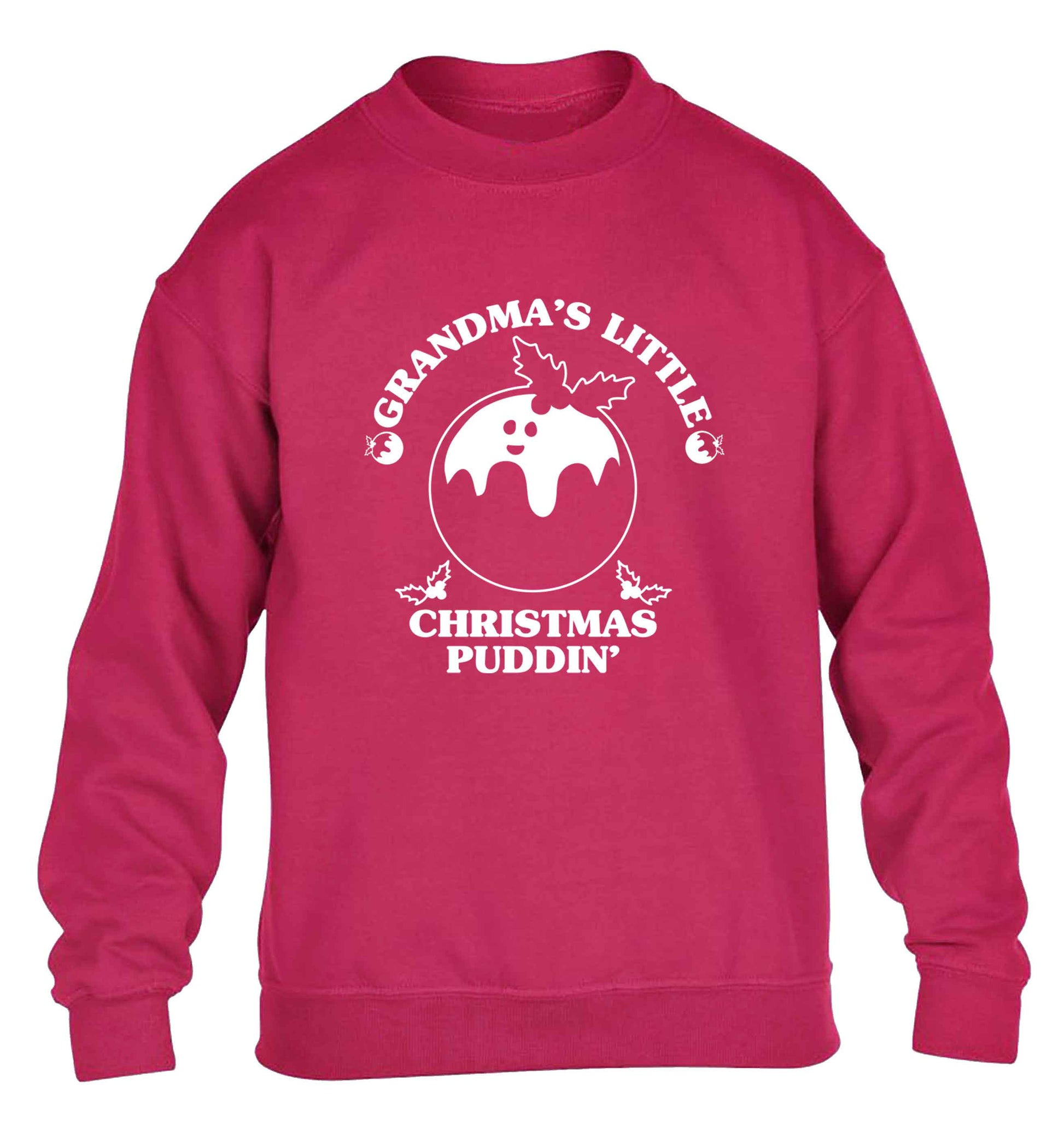 Grandma's little Christmas puddin' children's pink sweater 12-13 Years