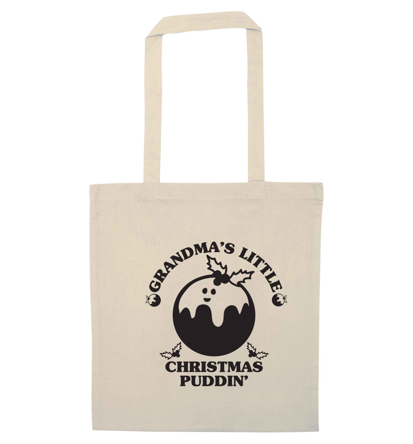 Grandma's little Christmas puddin' natural tote bag