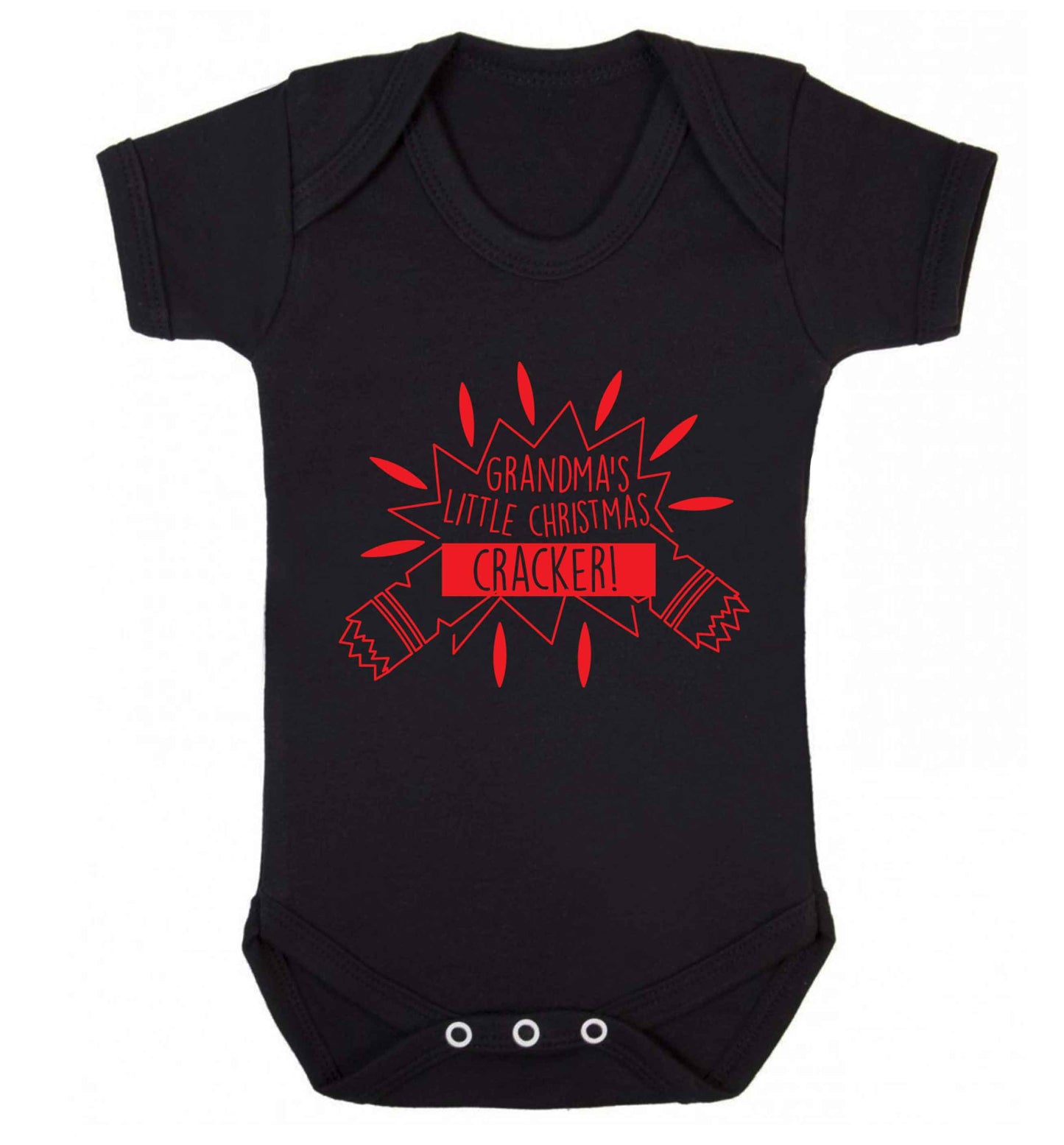 Grandma's little Christmas cracker Baby Vest black 18-24 months