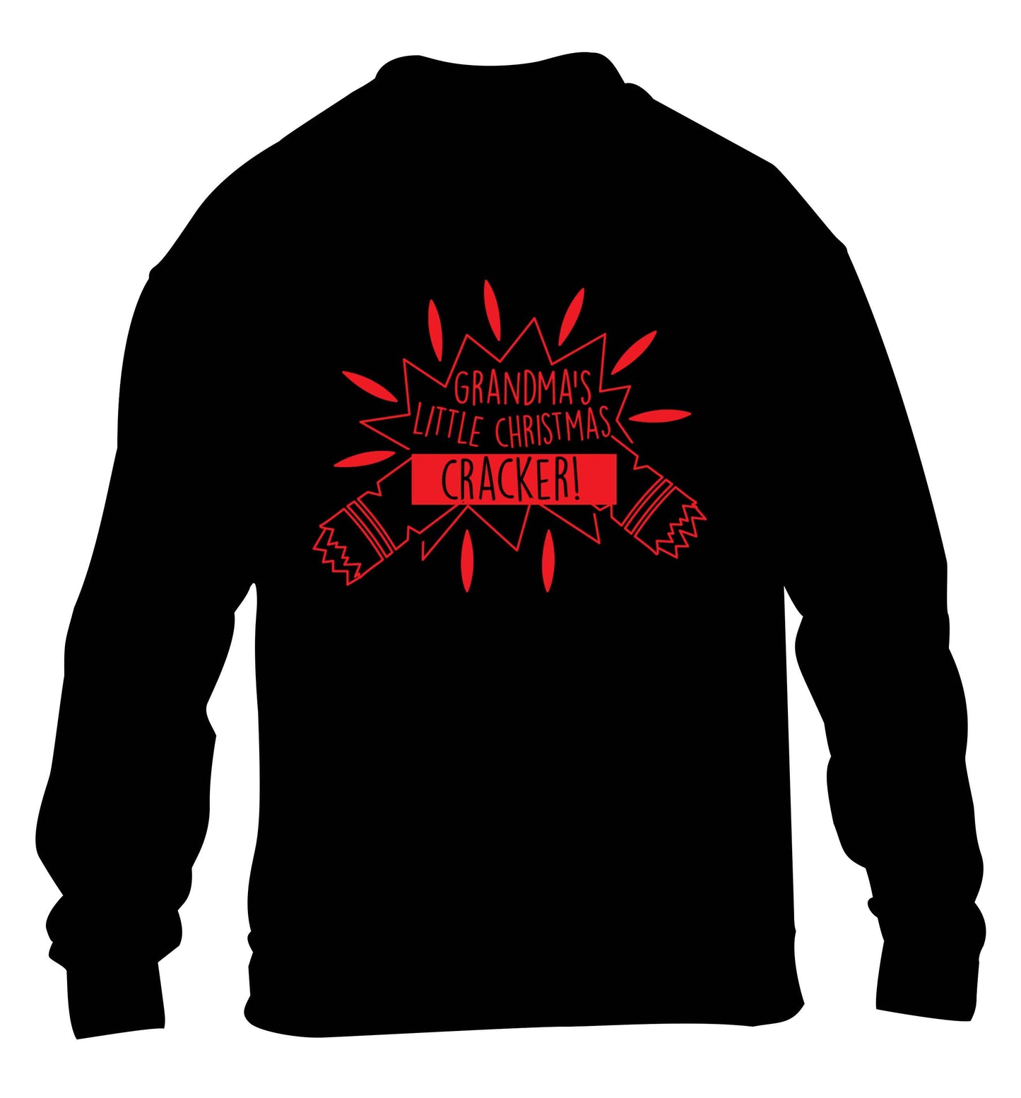 Grandma's little Christmas cracker children's black sweater 12-13 Years