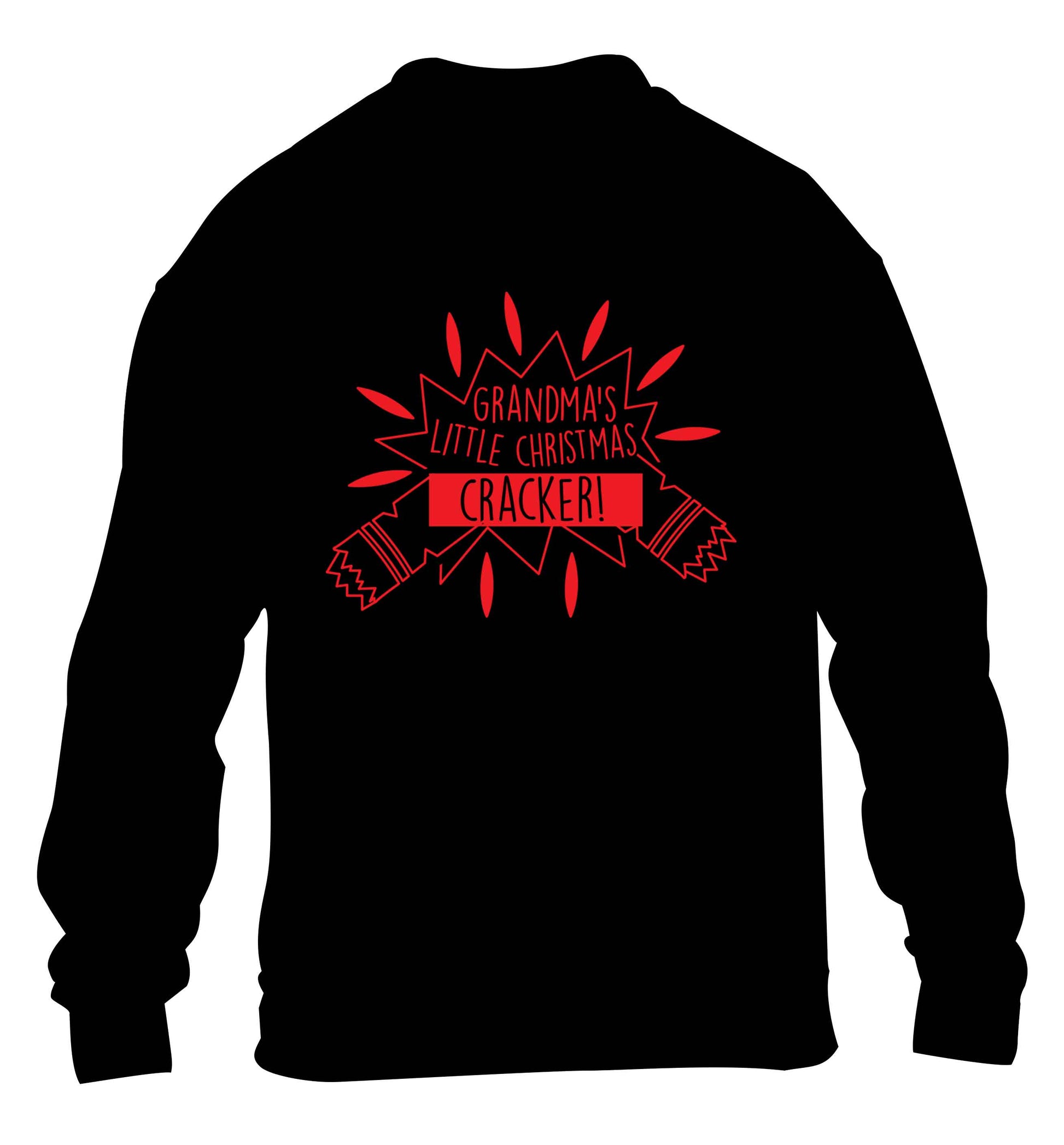 Grandma's little Christmas cracker children's black sweater 12-13 Years