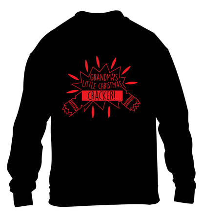 Grandma's little Christmas cracker children's black sweater 12-13 Years
