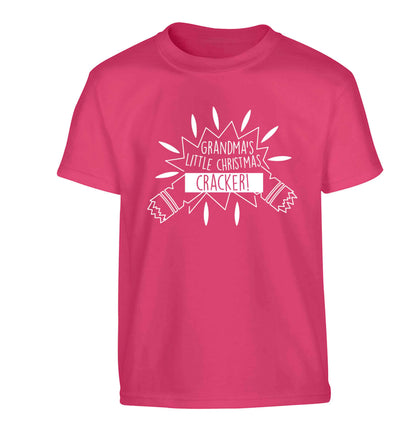 Grandma's little Christmas cracker Children's pink Tshirt 12-13 Years