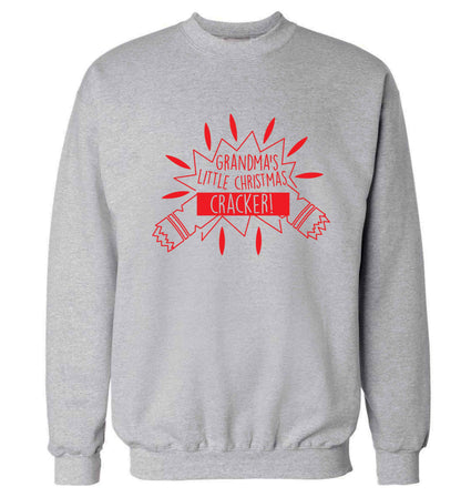 Grandma's little Christmas cracker Adult's unisex grey Sweater 2XL