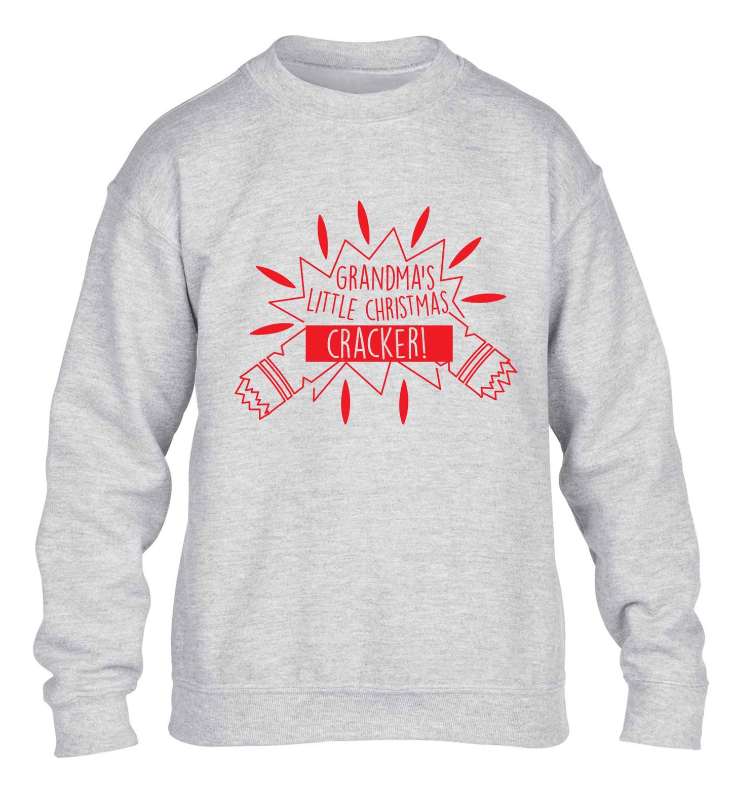Grandma's little Christmas cracker children's grey sweater 12-13 Years