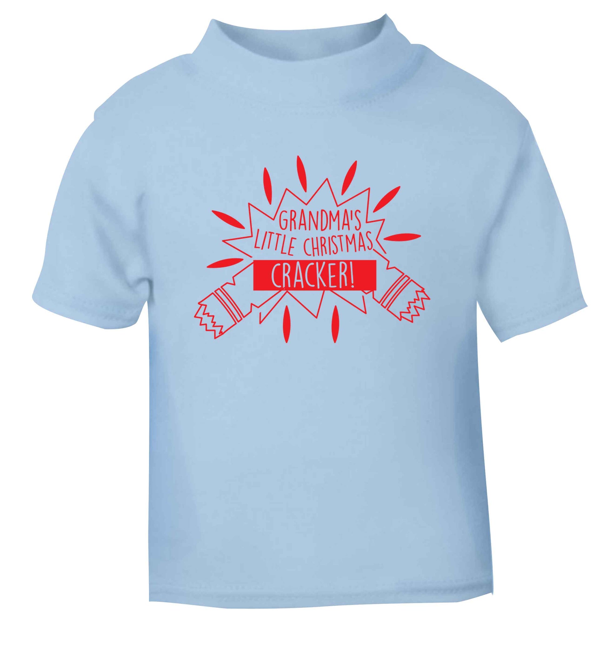 Grandma's little Christmas cracker light blue Baby Toddler Tshirt 2 Years