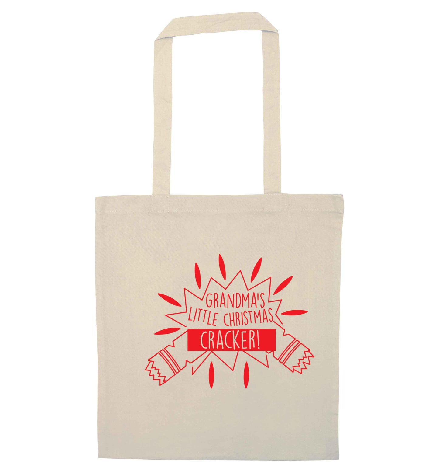 Grandma's little Christmas cracker natural tote bag