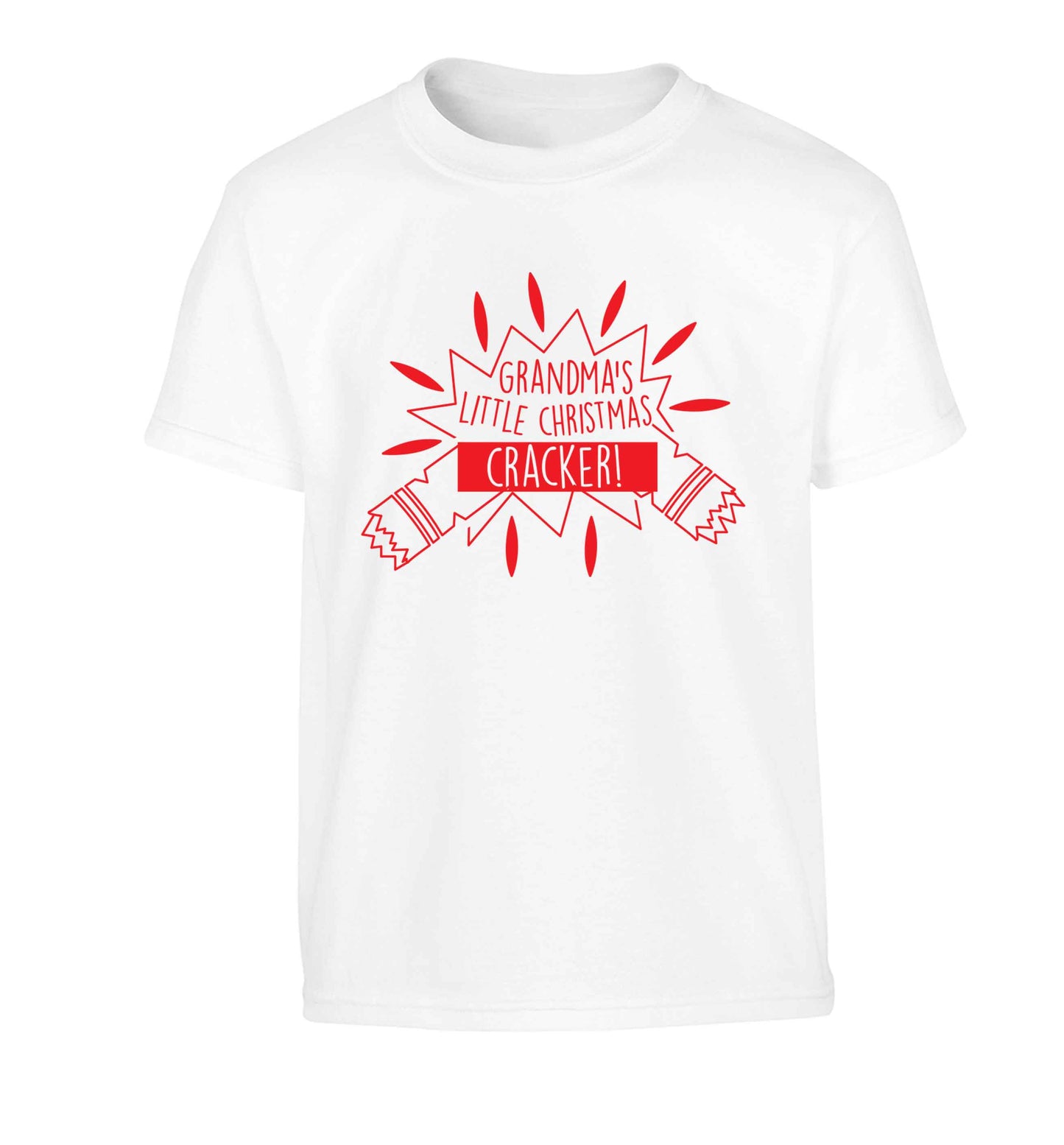 Grandma's little Christmas cracker Children's white Tshirt 12-13 Years