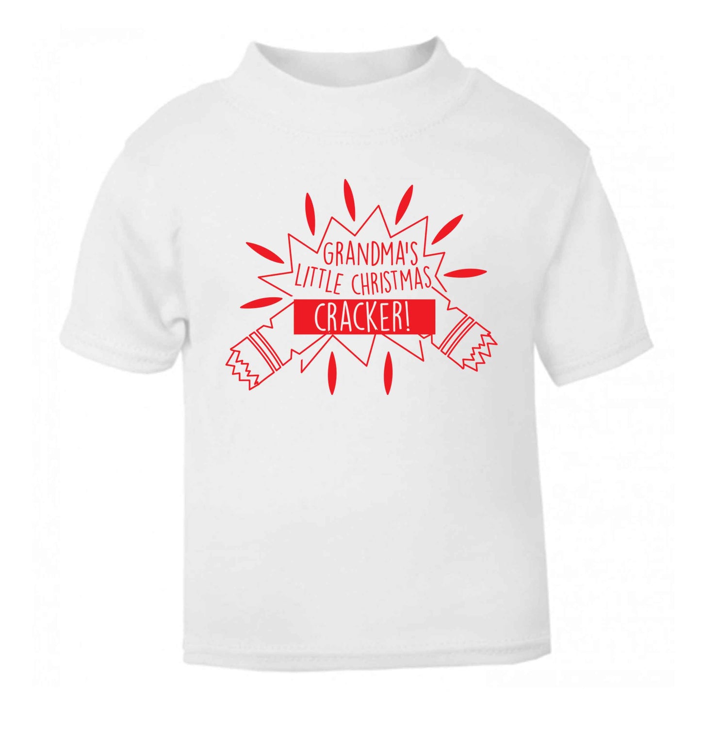 Grandma's little Christmas cracker white Baby Toddler Tshirt 2 Years