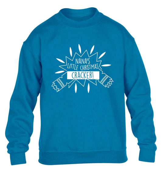 Nana's little Christmas cracker children's blue sweater 12-13 Years