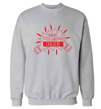 Nana's little Christmas cracker Adult's unisex grey Sweater 2XL